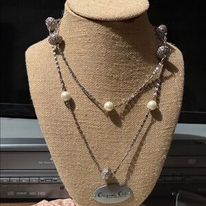 Origami Owl Silver and Pearl Necklace